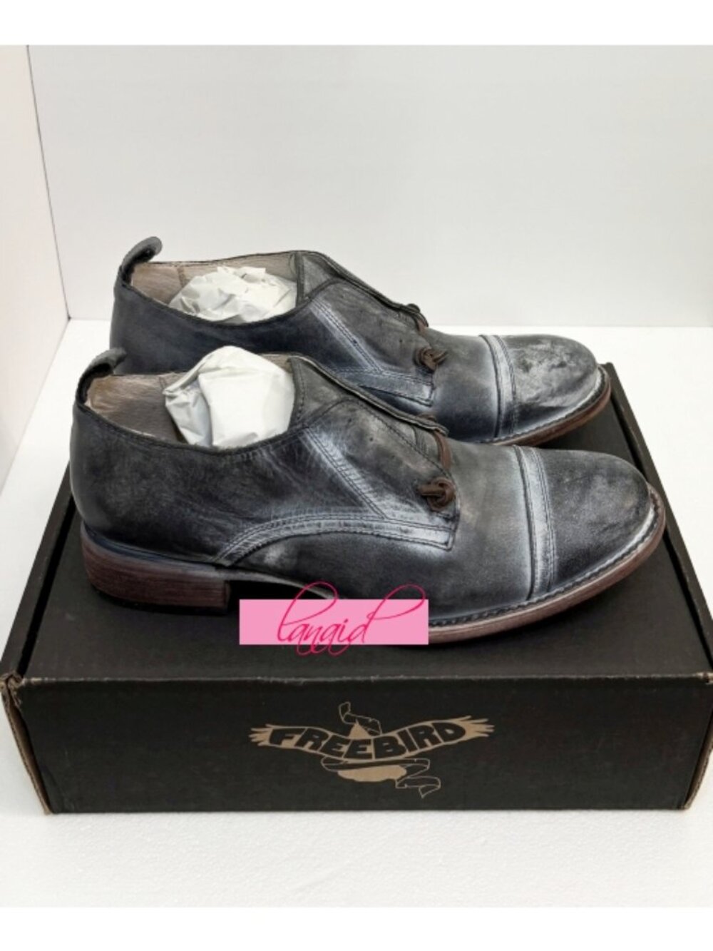 Freebird Mabel Leather Oxfords Distressed Edgy Grey Steampunk Loafers Flats 10 - Picture 12 of 15